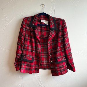 Vintage Kathie Lee Red Plaid Blazer